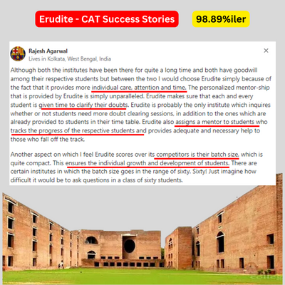 Best CAT coaching in India according to positive student reviews.