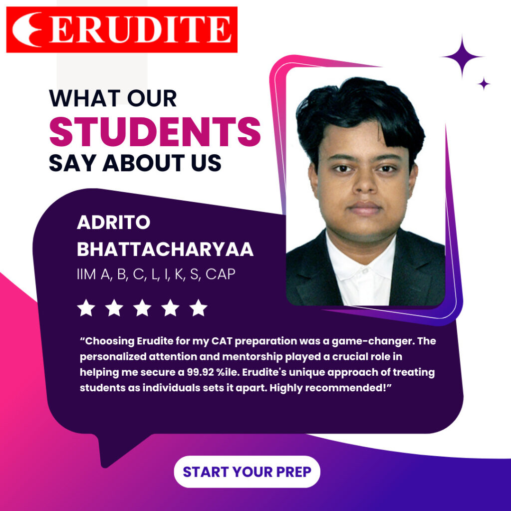 Adrito Bhattacharya student of Erudite CAT Coaching in Kolkata